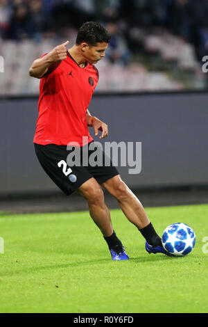 Naples, Italie. 6 Nov 2018. Thiago Silva (Paris Saint Germain) au cours de la Ligue des Champions, Groupe C match de football entre SSC Napoli et Paris Saint-Germain le 6 novembre 2018 au stade San Paolo à Naples, Italie - Photo Laurent Lairys / DPPI Crédit : Laurent Locevaphotos Lairys/agence/Alamy Live News Banque D'Images