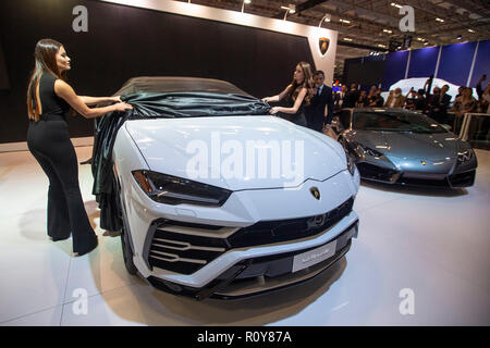 Sao Paulo, Brésil. 7Th Nov 2018. Sao Paulo - SP - 07/11/2018 - Salao Internacional do Automovel de Sao Paulo 2018 - Présentation de la Lamborghini Performante Urus, le super SUV de la marque, à la 30e édition de l'International Auto Show de Sao Paulo qui a lieu à Sao Paulo Expo de Novembre 8 à 18 ans, considéré comme la 4ème plus grande du monde, un événement qui se déplace de plus de 300 millions de reais. Cette année il y a environ 50 marques avec plus de 500 véhicules exposés dans un domaine de &# x200b ;&# x200b;110 000 mètres carrés Photo : Suamy Beydoun / AGIF : Crédit AGIF/Alamy Live News Banque D'Images