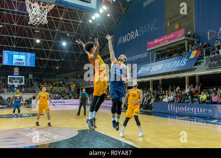 Andorre-la-Vieille, ANDORRE - 7 NOVEMBRE 2018 : EURO CUP J6 match entre l'Andorre Morabanc BC et Galatasaray. Crédit : Martin Silva Cosentino / Alamy Live News Banque D'Images