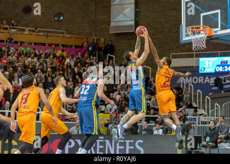 Andorre-la-Vieille, ANDORRE - 7 NOVEMBRE 2018 : EURO CUP J6 match entre l'Andorre Morabanc BC et Galatasaray. Crédit : Martin Silva Cosentino / Alamy Live News Banque D'Images