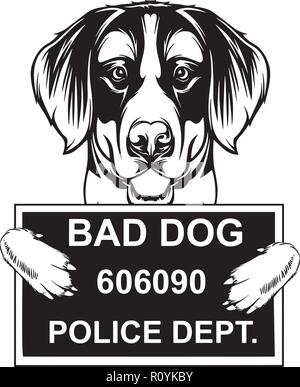 Chef de race bouvier bernois Pedigree isolé Animaux Portrait Smiling Happy face chiot Animal Cartoon Illustration Portrait Art Design mignon Illustration de Vecteur