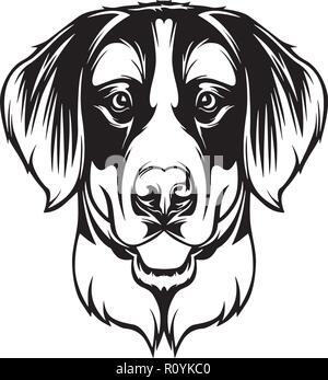 Chef de race bouvier bernois Pedigree isolé Animaux Portrait Smiling Happy face chiot Animal Cartoon Illustration Portrait Art Design mignon Illustration de Vecteur