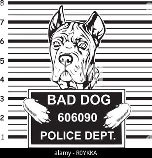 Cane Corso race de chien Pedigree isolés tête Animaux Portrait Smiling Happy face chiot Animal Cartoon Illustration Portrait Art Design mignon Illustration de Vecteur