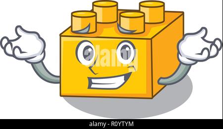 Souriant en forme plastique jouet sur caractère constructi Illustration de Vecteur