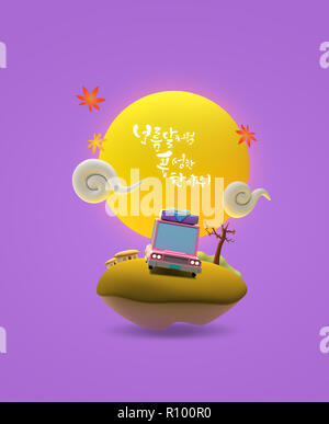 Chuseok, Korean Thanksgiving Day event design graphique 002 Banque D'Images