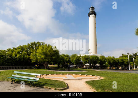 Biarritz, France. Vue sur le phare de Biarritz phare, un repère important dans la ville Banque D'Images