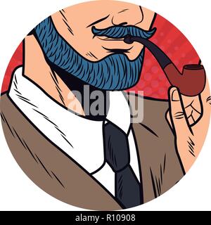 Visage Homme pop art Illustration de Vecteur