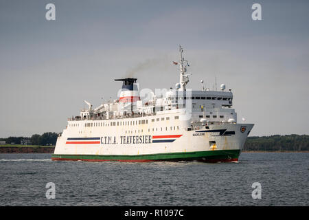 Service de traversier CTMA Madeleine passe entre Souris, Î.-P.-É., et des îles de la Madeleine, Québec, Canada. Banque D'Images