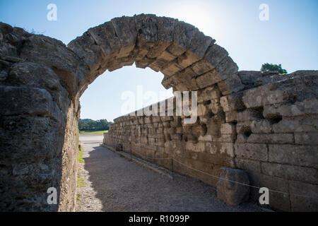 Tunnel à l'ancien stade olympique à Olympie, Grèce Banque D'Images