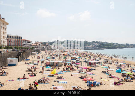 La plage de Saint Jean de Luz, sud de la france Banque D'Images