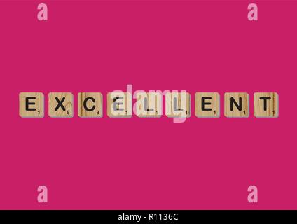 Les tuiles de SCRABBLE Scrabble citation de motivation précise Lettres Blocs Fond rouge rose devis Vie Alphabet induire Illustration de Vecteur