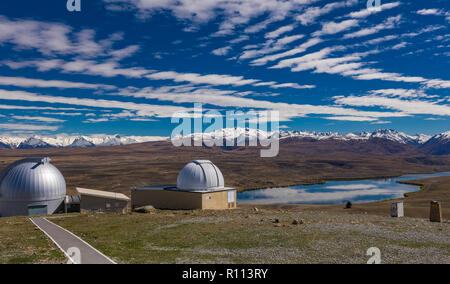 Université de Canterbury Mount John Observatory au lac Tekapo, île du Sud, Nouvelle-Zélande Banque D'Images