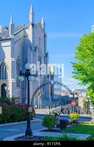 La ville de Québec, Canada - le 27 septembre 2018 : Vue de l'église presbytérienne St-Andrews, avec les habitants et les visiteurs, dans la ville de Québec, Québec, Canada Banque D'Images