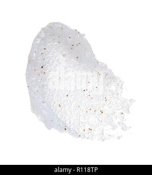 La texture du gommage sel blanc sur fond blanc Banque D'Images