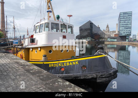 Le moteur du remorqueur restauré Brocklebank, le seul digne de la mer d'un navire appartenant à British Museum, le Merseyside Maritime Museum. Banque D'Images