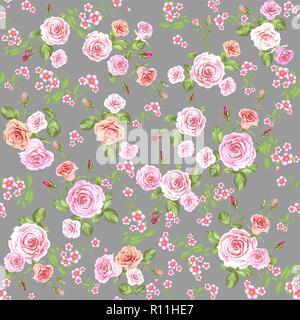 Motif Roses gris transparent Illustration de Vecteur