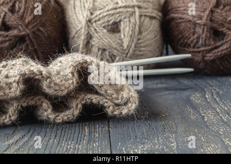 Pour le tricot de laine naturelle Banque D'Images