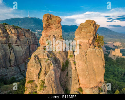 Phénomène naturel - Belogradchik rocks - vues aériennes de cette belle formation rocheuse, destination touristique populaire Banque D'Images