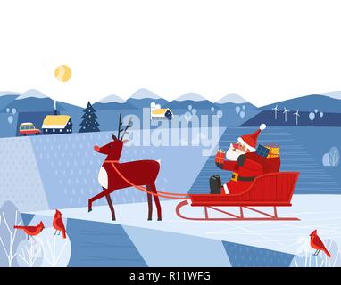 Affiche fantaisie des fêtes d'hiver Illustration de Vecteur