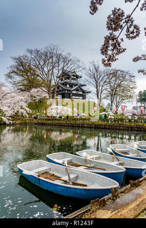 Les fleurs de cerisier à Takada-jo à Joestu. La Préfecture de Niigata Banque D'Images