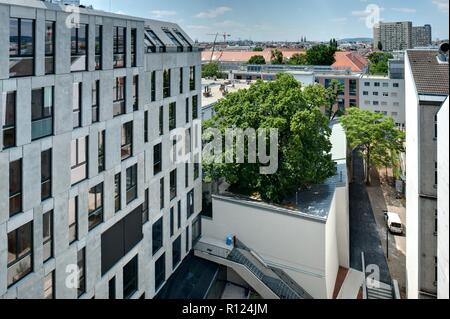 Wien, Institut für Publizistik- und Kommunikationswissenschaft, mit la façade Papierstruktur Banque D'Images