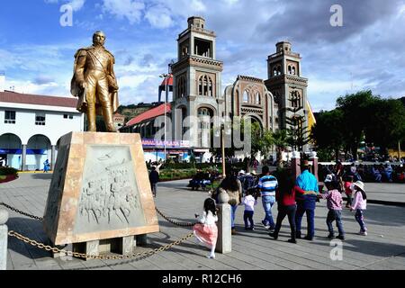 Plaza de Armas iin Huaraz. Département d'Ancash au Pérou. Banque D'Images