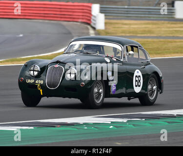 Marc Gordon, Jaguar XK150, Stirling Moss Trophy, pré-61 sports cars, Silverstone Classic, juillet 2018, Silverstone, Northamptonshire, en Angleterre, le circuit r Banque D'Images