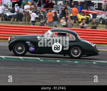 Marc Gordon, Jaguar XK150, Stirling Moss Trophy, pré-61 sports cars, Silverstone Classic, juillet 2018, Silverstone, Northamptonshire, en Angleterre, le circuit r Banque D'Images