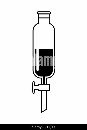 Illustration noir et blanc d'un flacon de laboratoire Illustration de Vecteur