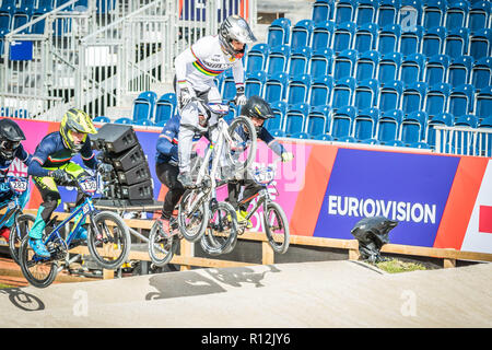 Sylvain Andre (France) Glasgow 2018 European Championships - BMX Banque D'Images