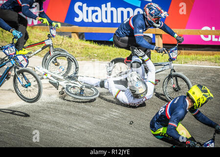 Sylvain Andre (France) Glasgow 2018 European Championships - BMX Banque D'Images