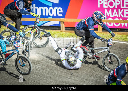 Sylvain Andre (France) Glasgow 2018 European Championships - BMX Banque D'Images