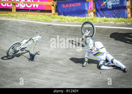 Sylvain Andre (France) Glasgow 2018 European Championships - BMX Banque D'Images