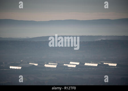 Stuttgart, Allemagne. 07Th Nov, 2018. Vue depuis la tour de télévision de la Messe Stuttgart. Credit : Marijan Murat/dpa/Alamy Live News Banque D'Images