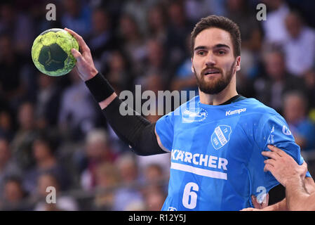 Stuttgart, Allemagne. 05Th Nov, 2018. Handball : Bundesliga, Stuttgart TVB - SC Magdeburg, 12e journée à la Porsche Arena. Stuttgart, Dominik Weiss. Credit : Marijan Murat/dpa/Alamy Live News Banque D'Images