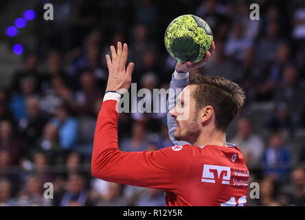 Stuttgart, Allemagne. 05Th Nov, 2018. Handball : Bundesliga, Stuttgart TVB - SC Magdeburg, 12e journée à la Porsche Arena. Gardien de Stuttgart Jonas Maier. Credit : Marijan Murat/dpa/Alamy Live News Banque D'Images