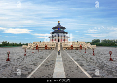 Incroyable et magnifique temple Beijing - Temple du Ciel à Beijing, Chine. Salle de Prière pour les bonnes récoltes. Banque D'Images