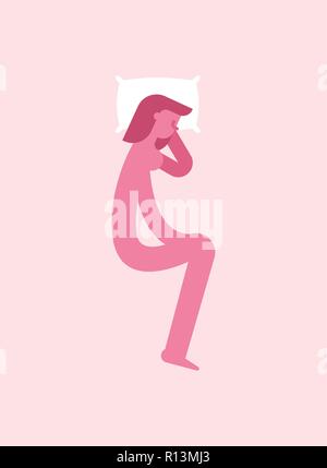 Femme dormir isolés. femmes dorment. vector illustration Illustration de Vecteur