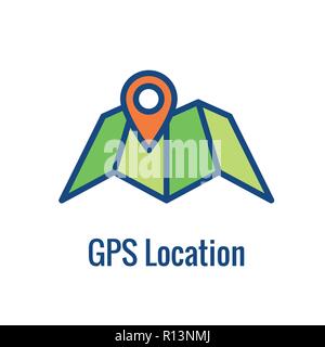 Ciblage géo localisation avec le positionnement GPS et l'icône Géolocalisation Illustration de Vecteur