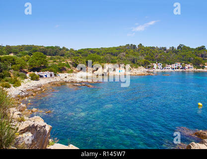 Cala S'Alguer Cove de Palamos, Gérone, Catalogne, Espagne. Banque D'Images