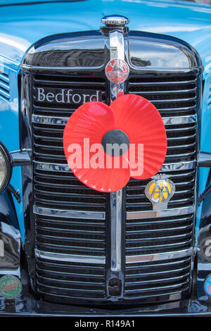 Radiateur Bedford vintage, fabriqué en Angleterre, sur l'Illinois Route 66 Regent Street Motor Show, London, UK, novembre 2018. Banque D'Images