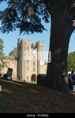 Le Château de Warwick Gatehouse vu de l'arrière-cour centrale. Warwick Banque D'Images