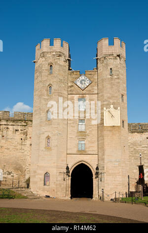 Le Château de Warwick Gatehouse vu de l'arrière-cour centrale. Warwick Banque D'Images