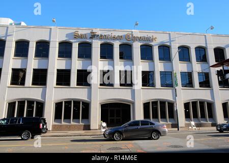 San Francisco Chronicle, situé sur le coin de la 5e Rue et la rue de la Mission à San Francisco, Californie, USA. Banque D'Images