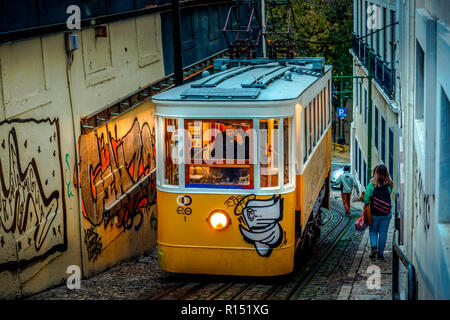 Standseilbahn Ascensor do Lavra, Lisboa, Portugal Banque D'Images