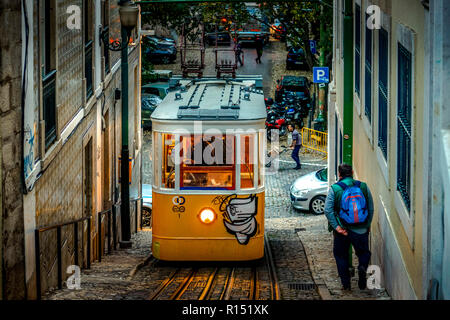 Standseilbahn Ascensor do Lavra, Lisboa, Portugal Banque D'Images