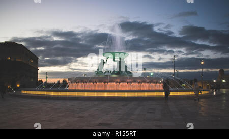 Fontaine du Triton à la Valette, Malte Banque D'Images