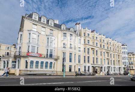 Queens Hotel, un grand hôtel de bord de mer, à Brighton, East Sussex, Angleterre, Royaume-Uni. Banque D'Images