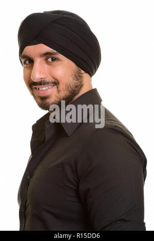 Portrait of young man smiling Sikhs Indiens heureux Banque D'Images