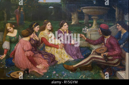 A Tale du Decameron, John William Waterhouse, 1916, Lady lever Art Gallery, Port Sunlight, Liverpool, Angleterre, Royaume-Uni, Europe Banque D'Images